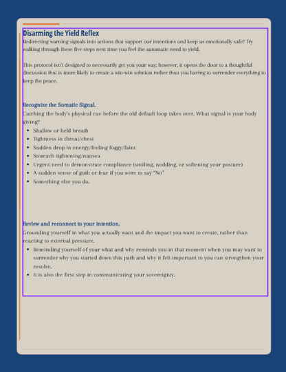 Disarming the Yield Reflex